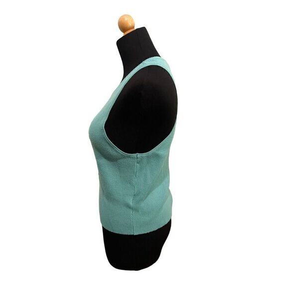 HOUSE OF HARLOW 1960 TURQUOISE RIBBED TANK TOP SIZE LARGE - Picture 7 of 7